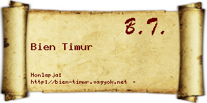 Bien Timur névjegykártya